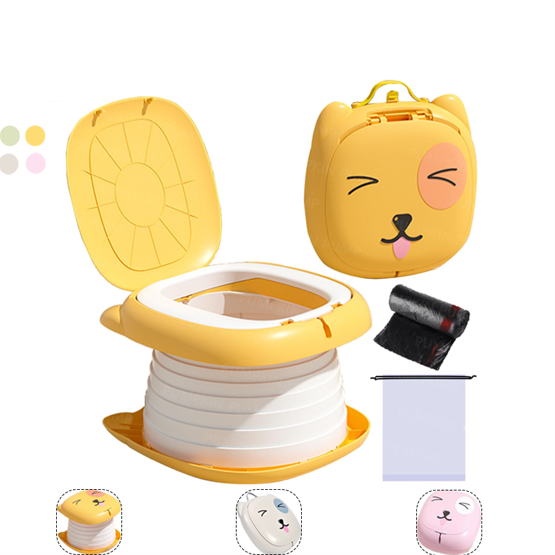 Portable Potty Training Seat - Foldable Travel Toilet for Toddlers with Bags