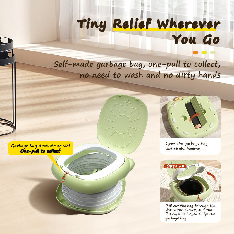 Portable Potty Training Seat - Foldable Travel Toilet for Toddlers with Bags