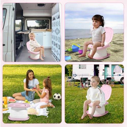 Portable Potty Training Seat - Foldable Travel Toilet for Toddlers with Bags