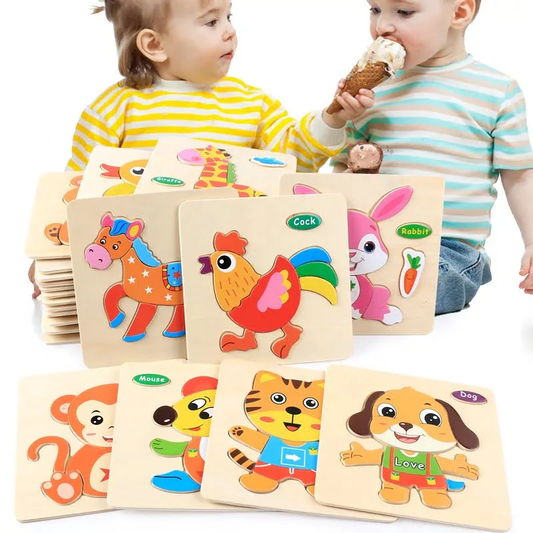 Wooden Large Chunk Puzzle Board (Set of 4) with Name Educational Brain Sharpening Toys For Toddlers