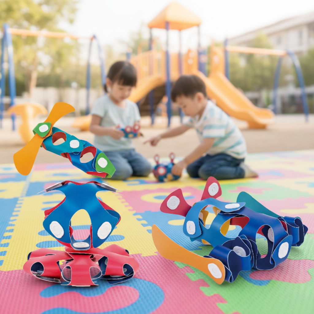 Jugnu Rainbow Magnetic Sheets Builder 16 pc Educational Construction Toy for Kids