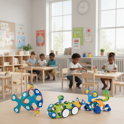 Jugnu Rainbow Magnetic Sheets Builder 16 pc Educational Construction Toy for Kids