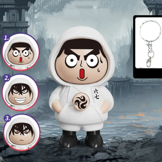 Face Changing Keychain – White Kuromi Flip Mood Toy