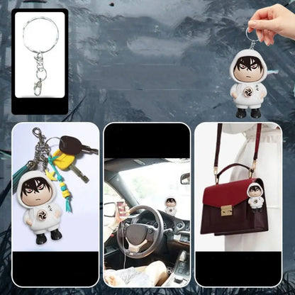 Face Changing Keychain – White Kuromi Flip Mood Toy