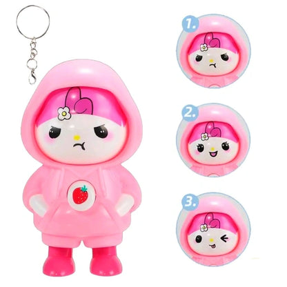 Face Changing Keychain – Pinky Doll Mood Flip Toy