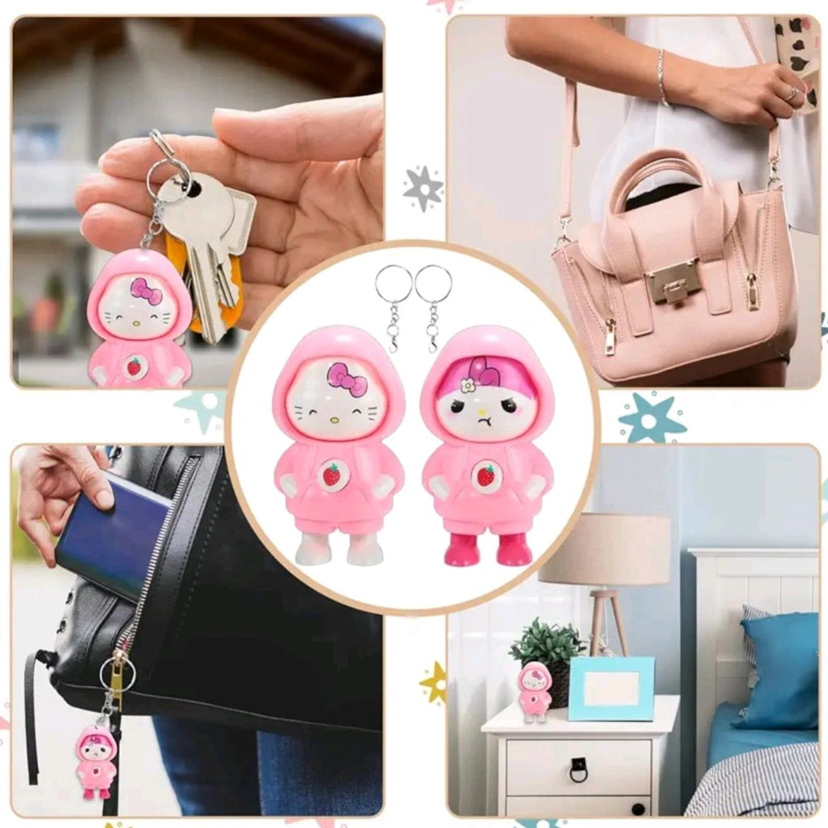 Face Changing Keychain – Pinky Doll Mood Flip Toy