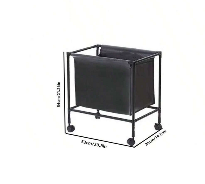 Multifunctional  Rack With Wheels, Modern Black Square Shape Basket