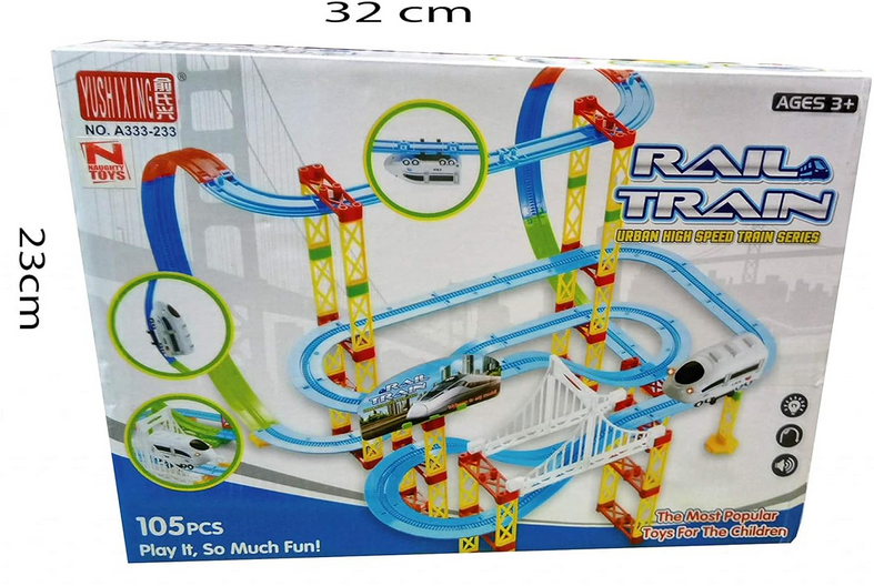 Kids Train Battery Charger Operated Rail Set with Track and Sound