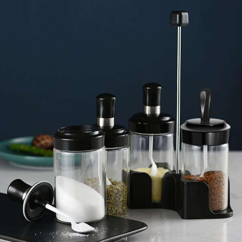 Seasoning Spice Jar Rack with Spoon – Kitchen Storage Tool