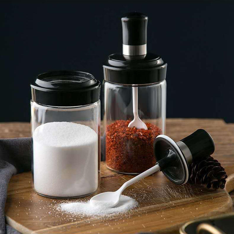 Seasoning Spice Jar Rack with Spoon – Kitchen Storage Tool