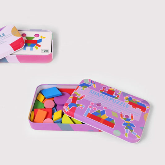 Shapes Puzzle Pieces with Ref Cards – 2-in-1 Educational Toy for Creative Learning