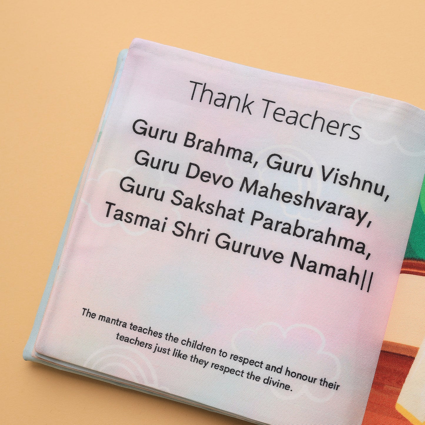 Shloka Cloth Book – Crinkle Page & ॐ Box | 0–3 Yrs