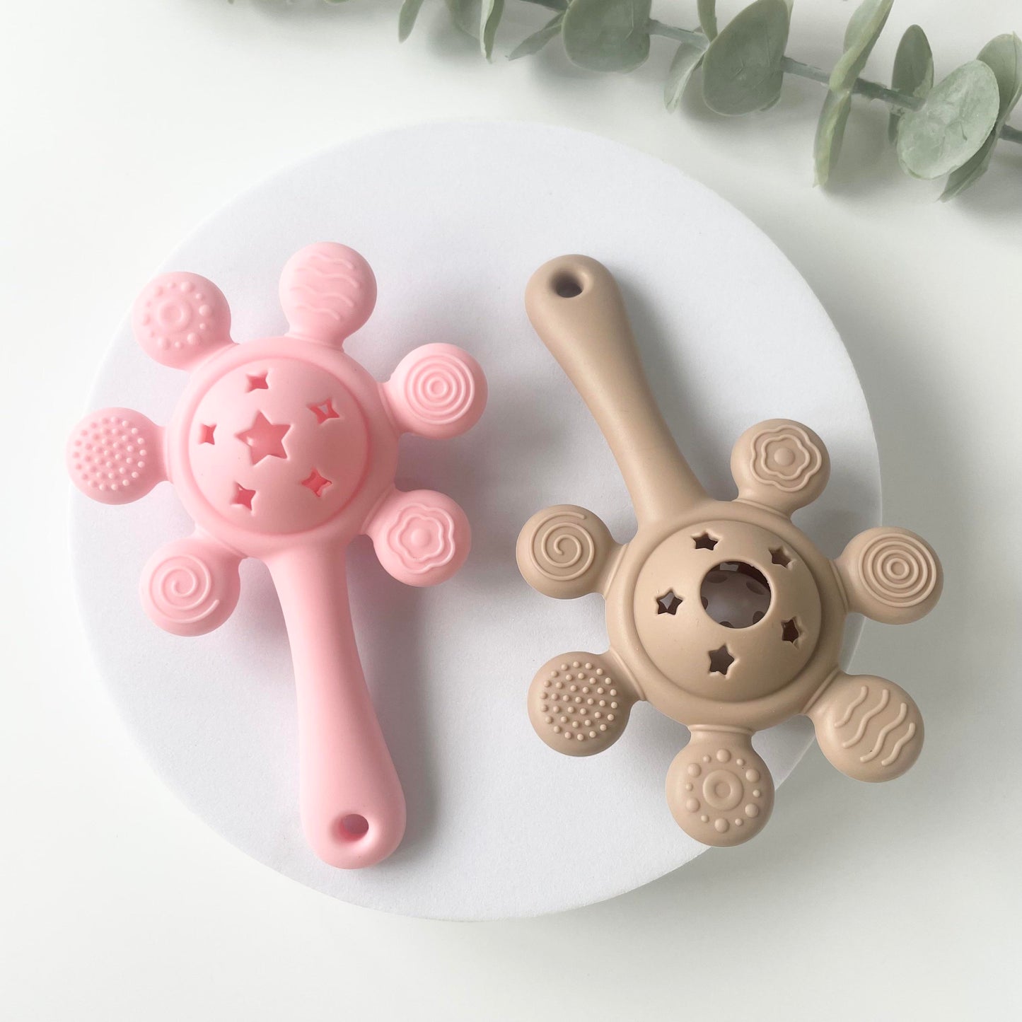 Sun Silicone Teether Rattle Toy – Soft & Safe for Babies