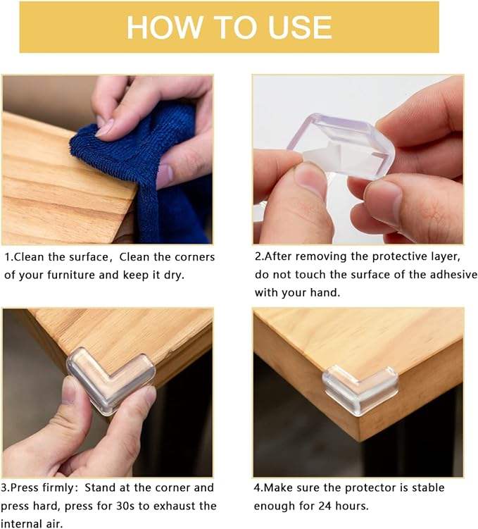 Silicone Corner Guards – Transparent Baby Safety Protectors (Set of 4 pc)