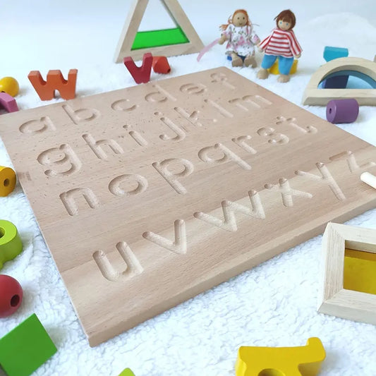 Small Alphabets Wooden Tracing Board For Writing Practice, Handwriting Improvement