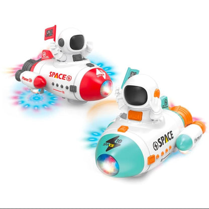 Space Rocket Car Toy for Toddlers, Kids - Astronaut Model with Lights, Music, and 360° Movement (Multicolor)