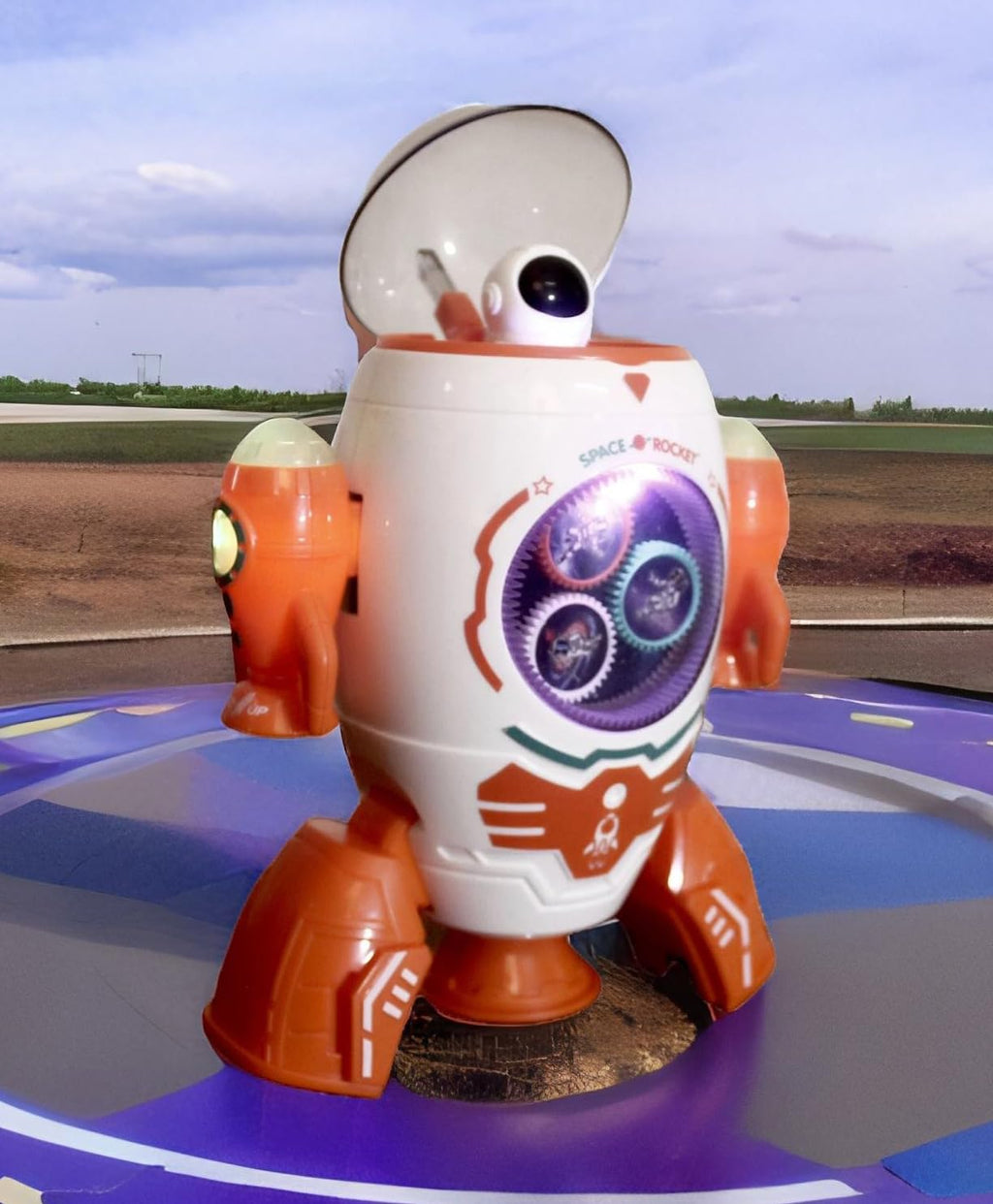 Space Rocket Robot Toy for Kids 3+ | 360° Rotation, Lights, Music & Dancing Action