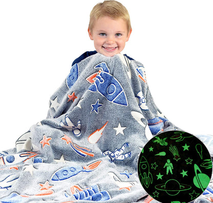 Super Soft Warm Glow in The Dark Blanket for kids, infants, children, toddler