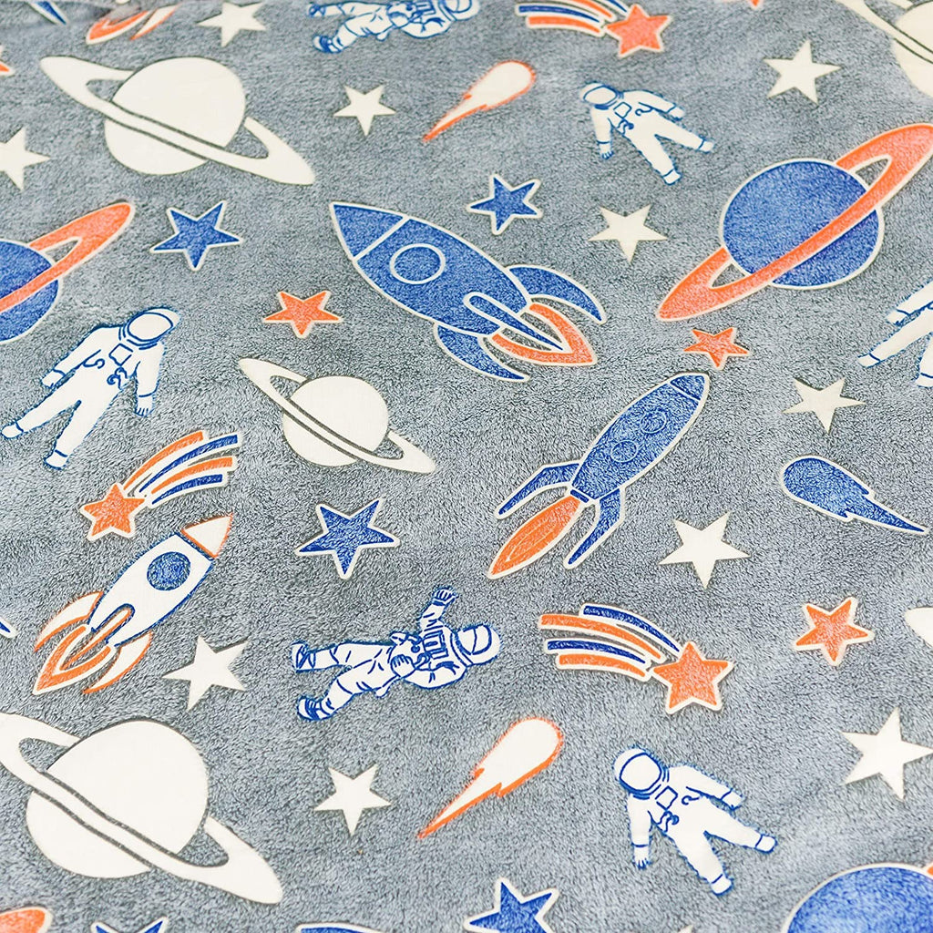 Glow-in-the-Dark Satellite Blanket – Soft Space-Themed Throw for Babies & Kids