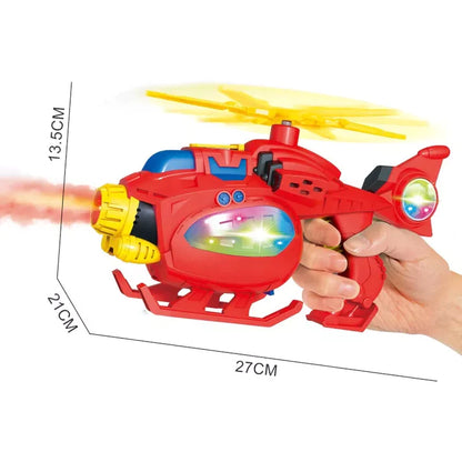 Fire Breathing Spray Helicopter Gun Toy for Kids Battery Operated Light Sound with Real Effect Space Gun Toy
