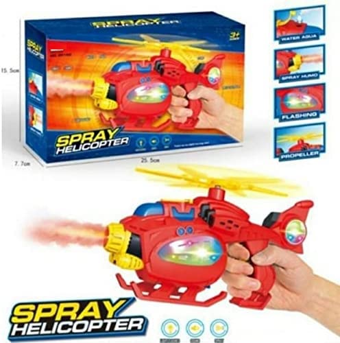 Fire Breathing Spray Helicopter Gun Toy for Kids Battery Operated Light Sound with Real Effect Space Gun Toy