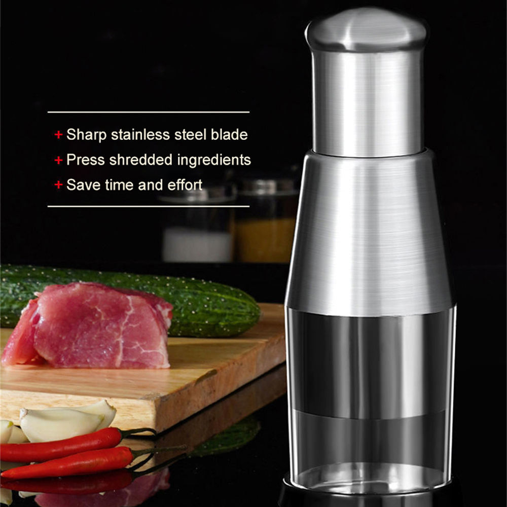 Stainless Steel Chopper & Mincer – Compact Multi-Tool for Garlic, Onion & More