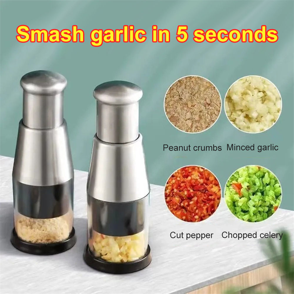 Stainless Steel Chopper & Mincer – Compact Multi-Tool for Garlic, Onion & More