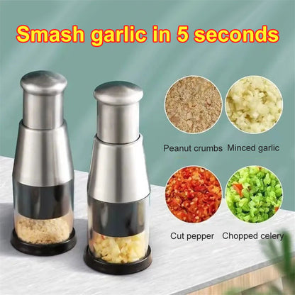 Stainless Steel Chopper & Mincer – Compact Multi-Tool for Garlic, Onion & More