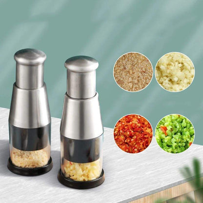 Stainless Steel Chopper & Mincer – Compact Multi-Tool for Garlic, Onion & More