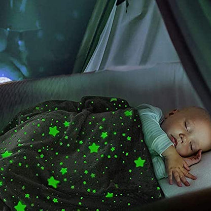 Super Soft Warm Glow in The Dark Blanket for kids, infants, children, toddler