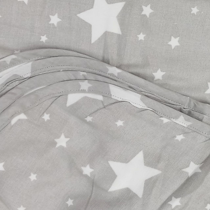 Starry Dreams Muslin Swaddle Blanket | 6-Layered Grey Star Print – Soft, Breathable & Cozy Comfort for Newborns