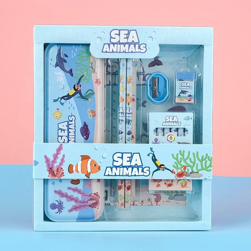 Sea Animal Stationery Set for Kids – Marine-Themed Return Gift Box Idea