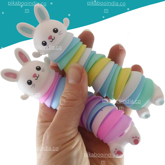 Rabbit Wriggly Slug Fidget Toy | Articulated Wiggle Creature with Jointed Movement (1pc Random)