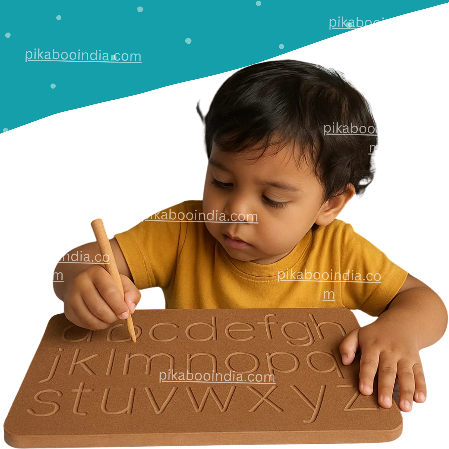Wooden Tracing Board – Small Alphabet Carved | Handwriting