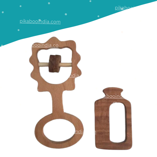 Wooden Rattle & Teether Toy – Safe Fun for Babies