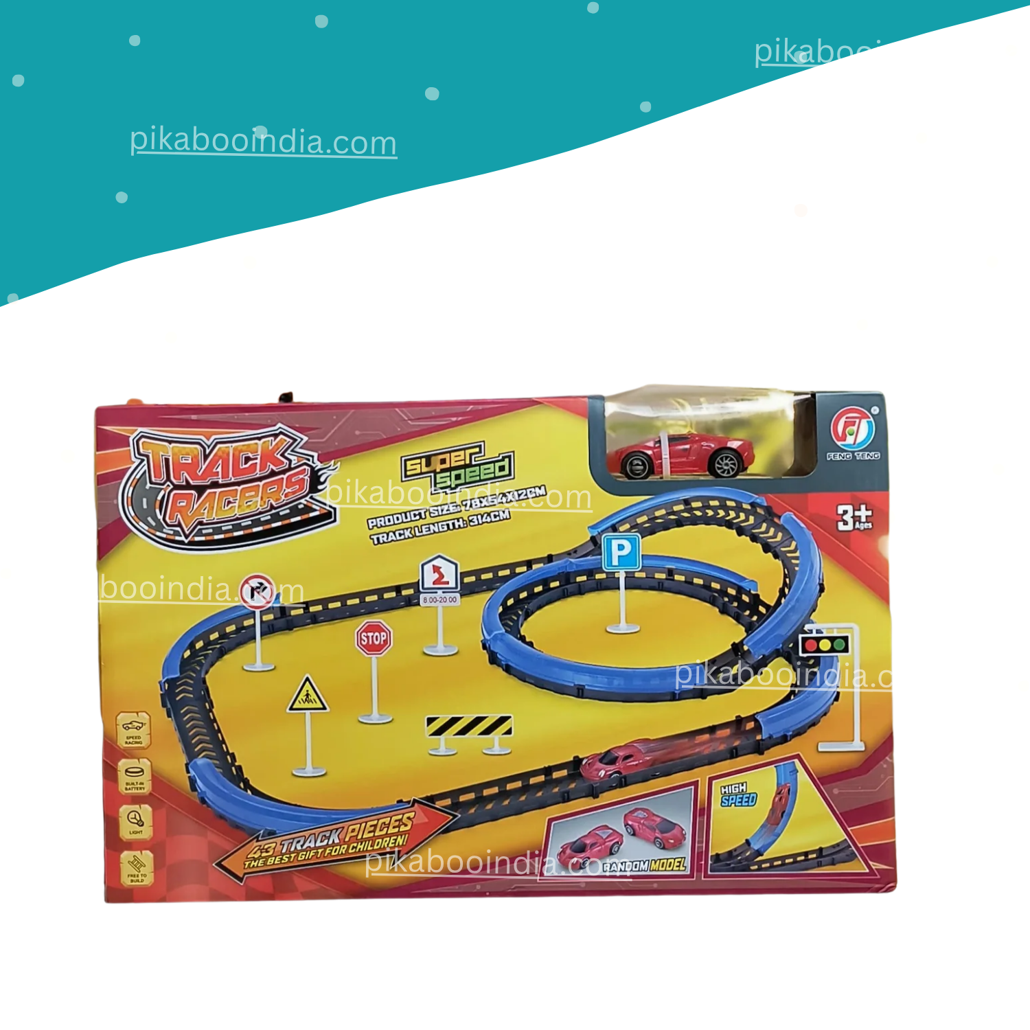 Race Car Track Set – 43-Piece Build & Play Kit