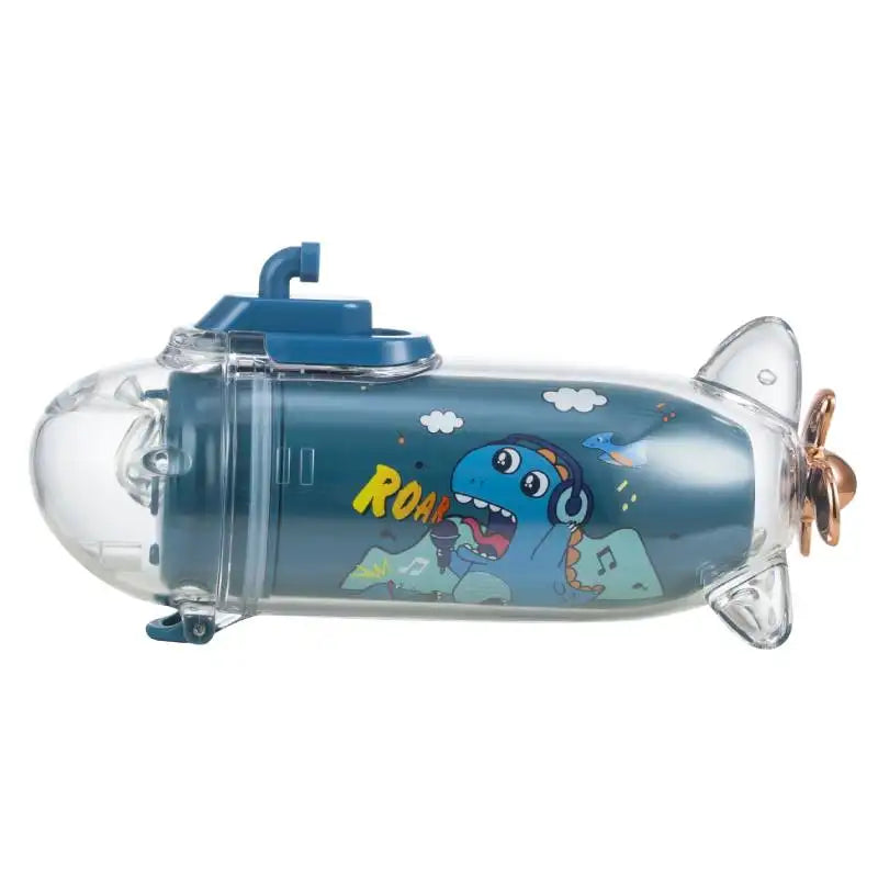 Submarine Water Bottle steel vacuum kids bottle with straw Sipper strap for school children  280ml