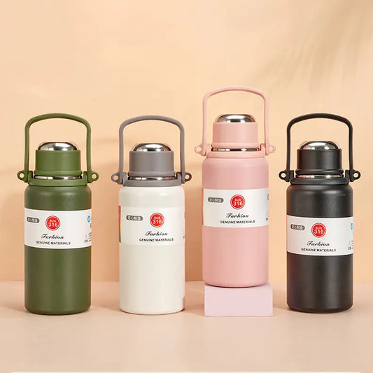 900ml Thermos Flask: Double Wall Insulation for Hot & Cold Beverage Large Capacity