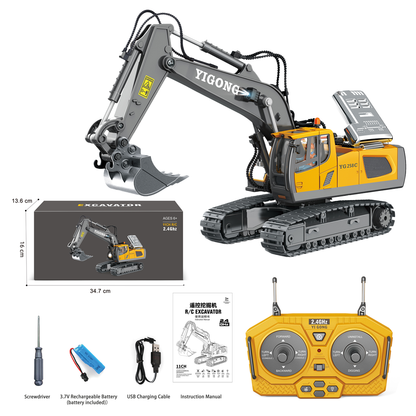 Construction Excavator RC Truck Kids Play Vehicle Toy