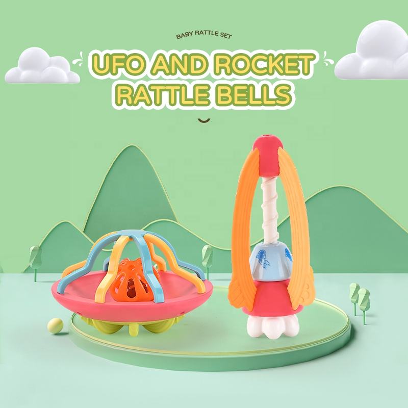 UFO & Rocket Rattle Bells Set – Fun for Infants