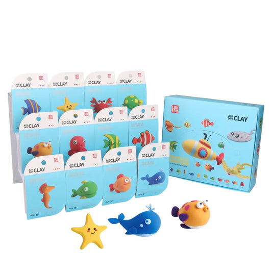 Sea Animals Clay Set – Soft Non-Toxic Modeling Clay for Kids Age 3+ by PiK A BOO (Any 1)