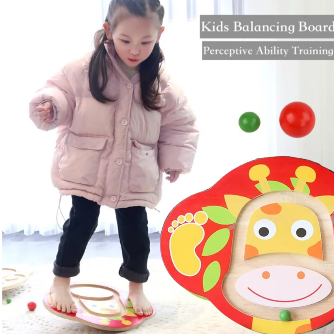 Improve Balance With Balancing Board Shape of Giraffe Interaction Balance Training Wobble Board Learning Toy for Children