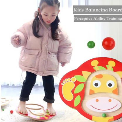 Improve Balance With Balancing Board Shape of Giraffe Interaction Balance Training Wobble Board Learning Toy for Children