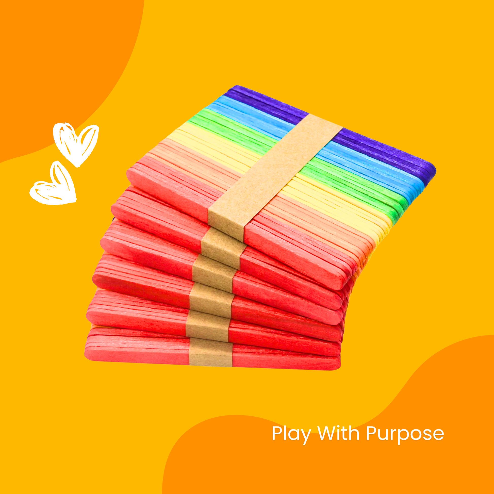 Popsicle Stick Set for Kids – Multicolor or Plain Sticks for DIY Crafts