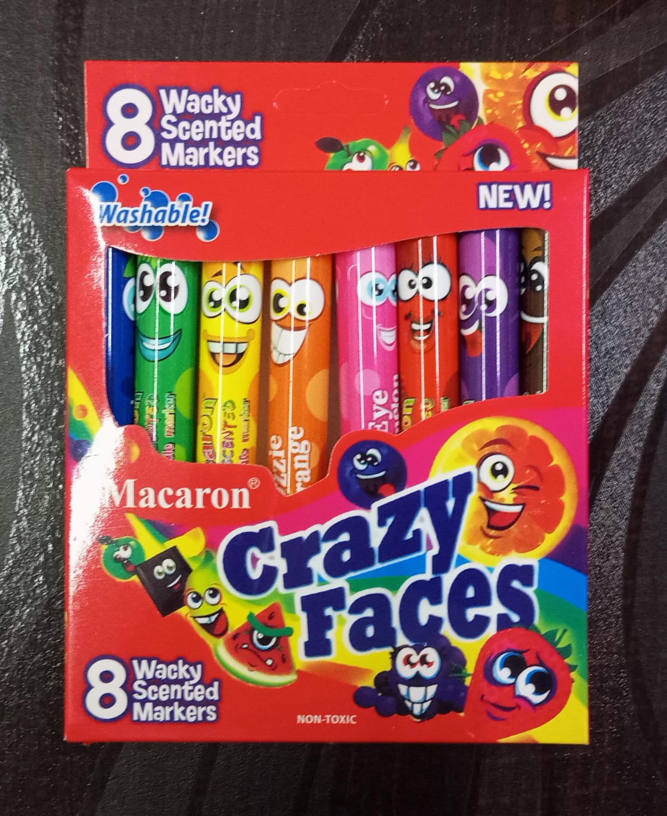 Crazy Face Scented Markers – Pack of 8 Fun Emoji Pens for Kids’ Art & Doodles