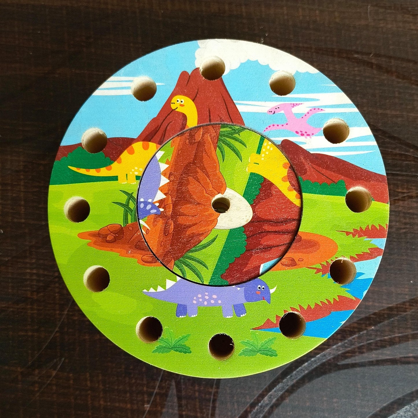 Dinosaur Eggs Lay and Worm Catch Wooden Magnetic Montessori Inspired for Toddlers, Kids