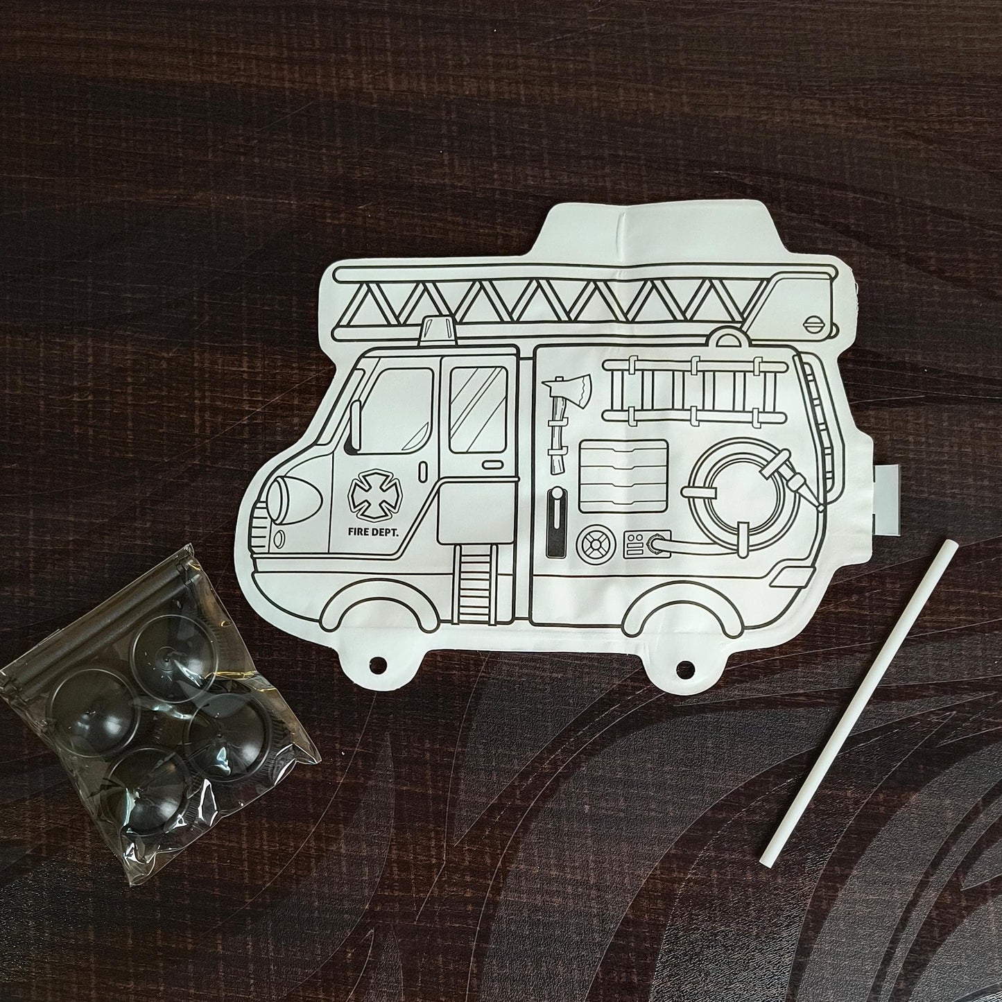 3D Fire Engine DIY Kit – Color, Inflate & Build Toy