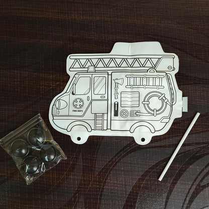 3D Fire Engine DIY Kit – Color, Inflate & Build Toy
