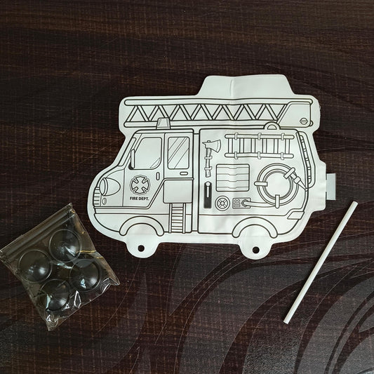 3D Fire Engine DIY Kit – Color, Inflate & Build Toy
