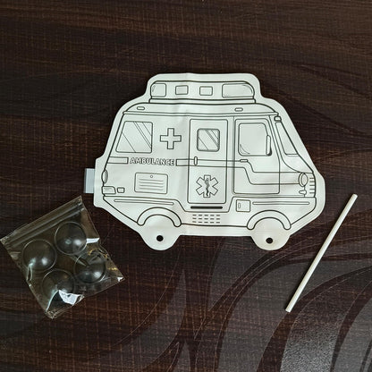 3D Vehicle Ambulance DIY Kit | Fun and Educational Crafting for Kids, Color, Inflate and have Fun